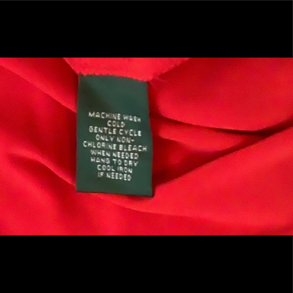 Ralph Lauren Drape Neck Size 10P Red Dress - Picture 9 of 9